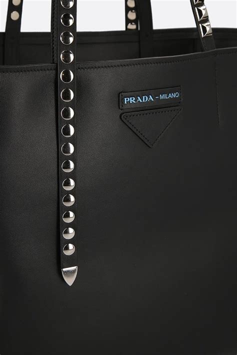 Prada Etiquette Concept Nero Black Calfskin Calf Leather Tote